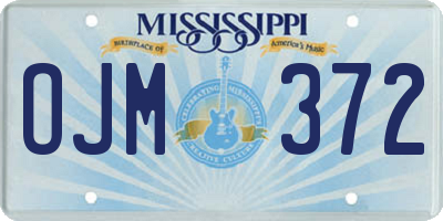 MS license plate OJM372