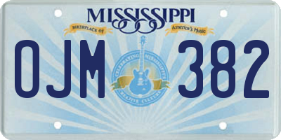 MS license plate OJM382
