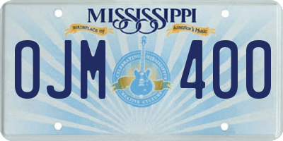 MS license plate OJM400