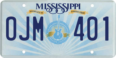 MS license plate OJM401