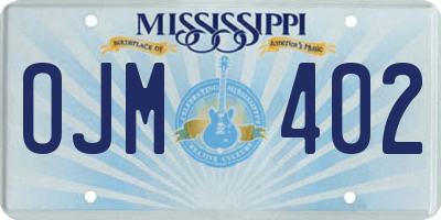 MS license plate OJM402