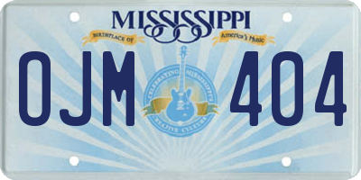 MS license plate OJM404
