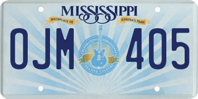 MS license plate OJM405