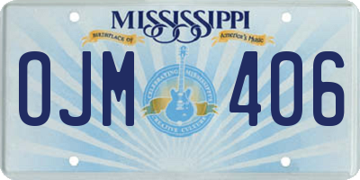 MS license plate OJM406