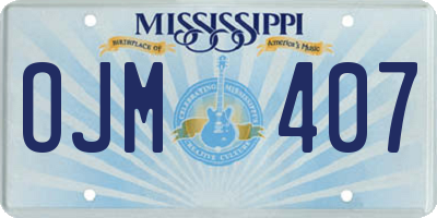 MS license plate OJM407