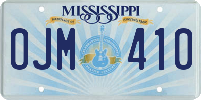 MS license plate OJM410
