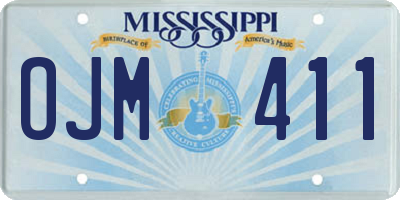 MS license plate OJM411