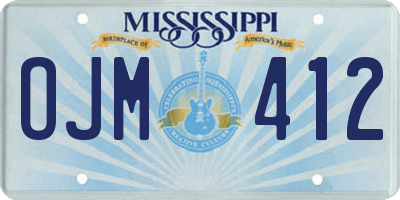 MS license plate OJM412