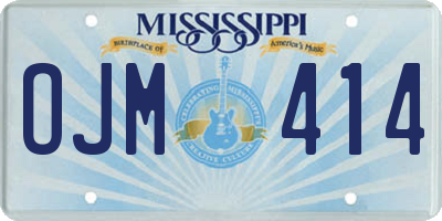MS license plate OJM414