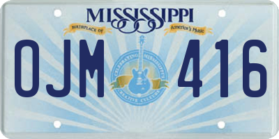 MS license plate OJM416
