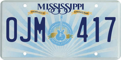MS license plate OJM417