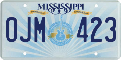 MS license plate OJM423