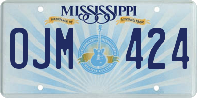 MS license plate OJM424
