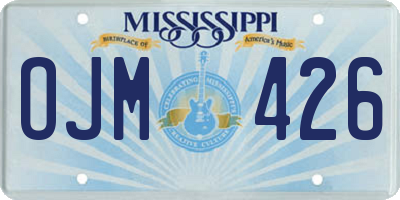 MS license plate OJM426