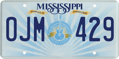 MS license plate OJM429