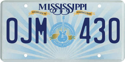 MS license plate OJM430