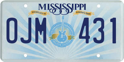 MS license plate OJM431
