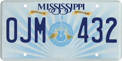 MS license plate OJM432