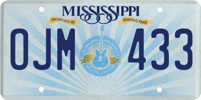 MS license plate OJM433