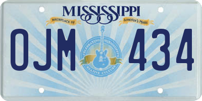 MS license plate OJM434