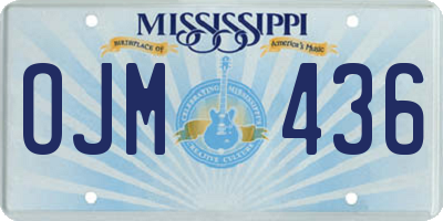 MS license plate OJM436