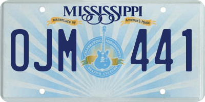 MS license plate OJM441