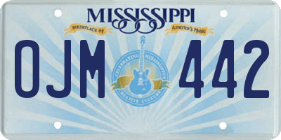 MS license plate OJM442