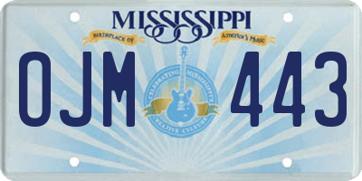 MS license plate OJM443