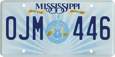 MS license plate OJM446
