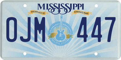 MS license plate OJM447