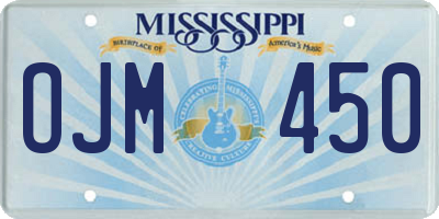 MS license plate OJM450