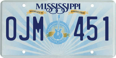 MS license plate OJM451