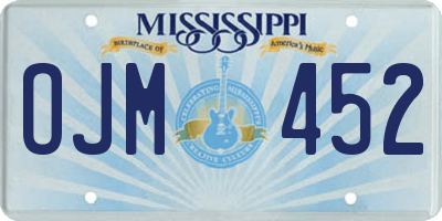 MS license plate OJM452