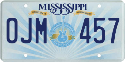 MS license plate OJM457