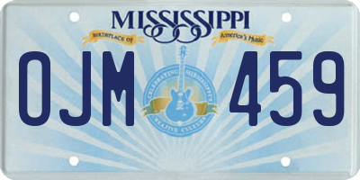 MS license plate OJM459
