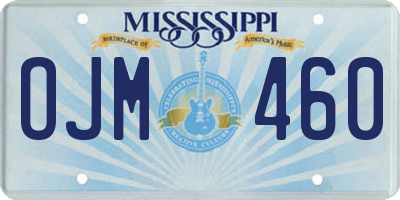 MS license plate OJM460
