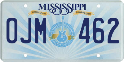 MS license plate OJM462