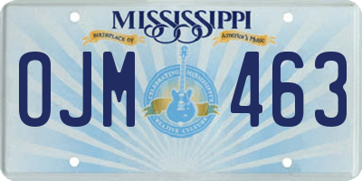 MS license plate OJM463