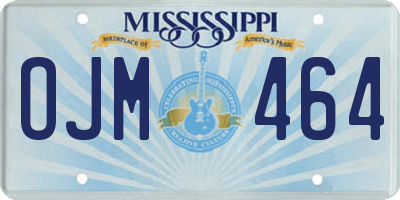 MS license plate OJM464