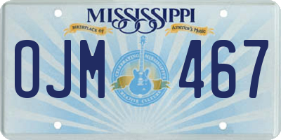 MS license plate OJM467