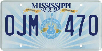 MS license plate OJM470