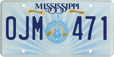 MS license plate OJM471