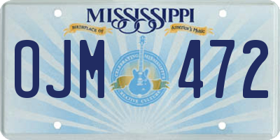 MS license plate OJM472