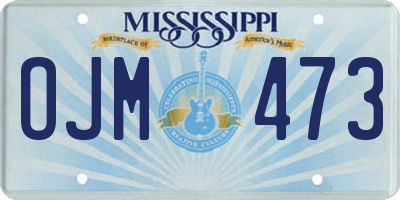 MS license plate OJM473