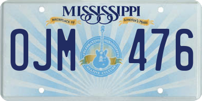 MS license plate OJM476