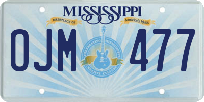 MS license plate OJM477