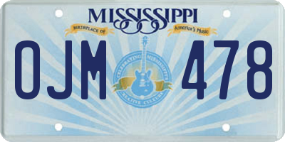 MS license plate OJM478