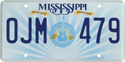 MS license plate OJM479