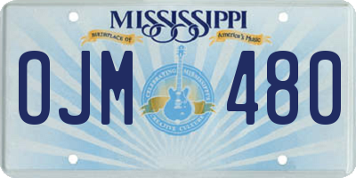 MS license plate OJM480