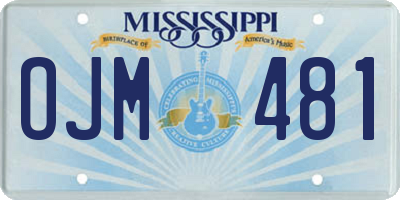 MS license plate OJM481